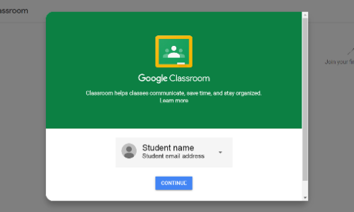 Google Classroom log-in screen (3/2020)