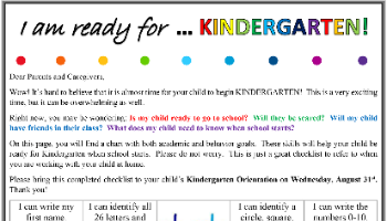 Ready for Kindergarten?