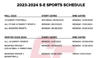 2023-2024 S-E Sports Schedule (6/2023)