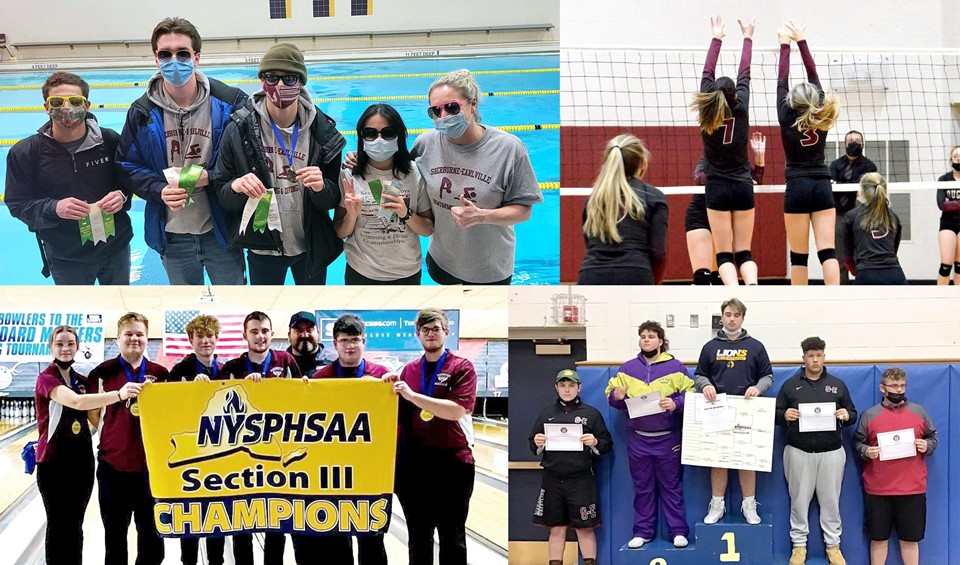Collage of winter sports teams (2/2022)